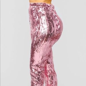 Rose gold pants, small, high-waisted